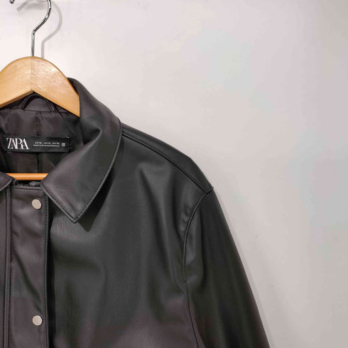 ザラ ZARA A-2型 フェイクレザー ジャケット レディース import:XL