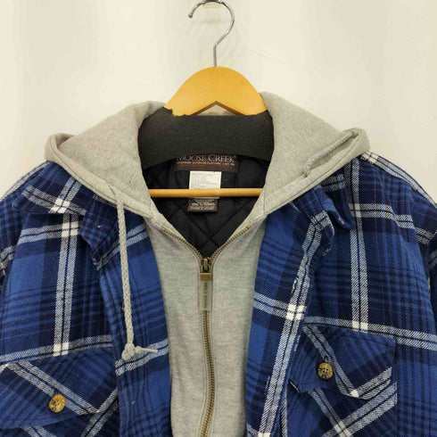 MOOSE CREEK フード付き 中綿 チェック柄 ロングスリーブ シャツ メンズ L
