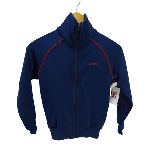 アディダス adidas 80S デサント製 トレフォイル ロゴ 刺繍 パイピング トラック ブルゾン ジャケット レディース