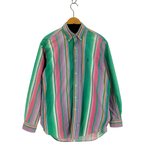 ラルフローレン RALPH LAUREN ポニー刺繍 ボタンダウン マルチストライプシャツ メンズ import:S