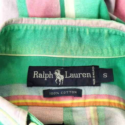 ラルフローレン RALPH LAUREN ポニー刺繍 ボタンダウン マルチストライプシャツ メンズ import:S