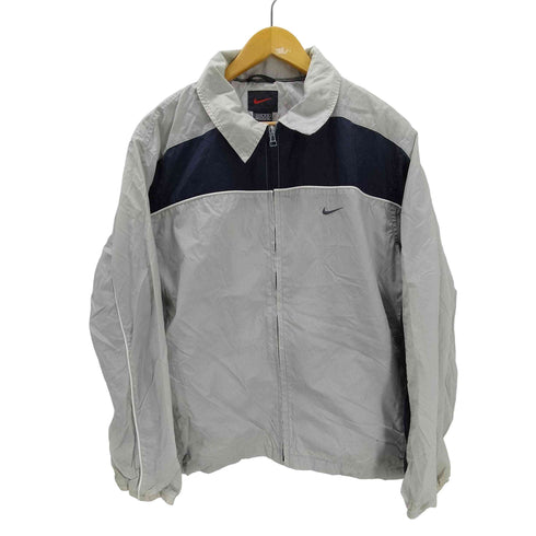 ナイキ NIKE 90-00S 黒タグ スウッシュ 刺繍 パイピング スイッチング バイカラー ナイロン ブルゾン ジャケット メンズ import:XL