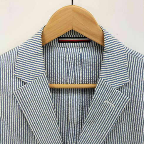 トミーヒルフィガー TOMMY HILFIGER シアサッカー ストライプ 2B シングル テーラード ジャケット メンズ 46