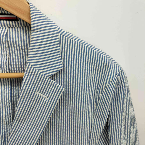 トミーヒルフィガー TOMMY HILFIGER シアサッカー ストライプ 2B シングル テーラード ジャケット メンズ 46