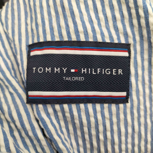 トミーヒルフィガー TOMMY HILFIGER シアサッカー ストライプ 2B シングル テーラード ジャケット メンズ 46