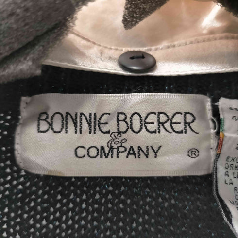 BONNIE BOERER 90-00S トランプ 刺繍 スパンコール 装飾 レミー コットン ローゲージ ラメ ポロ ニット セーター レディース import:M
