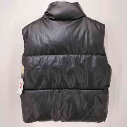ザラ ZARA フェイクレザーパフベスト レディース import:L