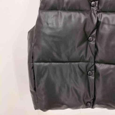 ザラ ZARA フェイクレザーパフベスト レディース import:L