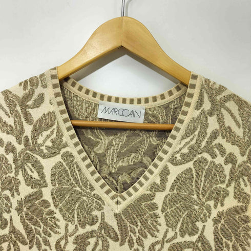 MARCCAIN 90s ボタニカル柄 刺繍 ニットベスト メンズ