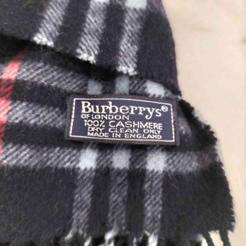 バーバリーズ BURBERRYS カシミヤ100 ノバチェック フリンジマフラー メンズ