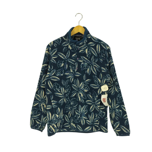 パタゴニア patagonia 00s メキシコ製 SYNCHILLA シンチラ ハイビスカス 花柄 SNAP-T スナップT プルオーバーフリース メンズ import:M