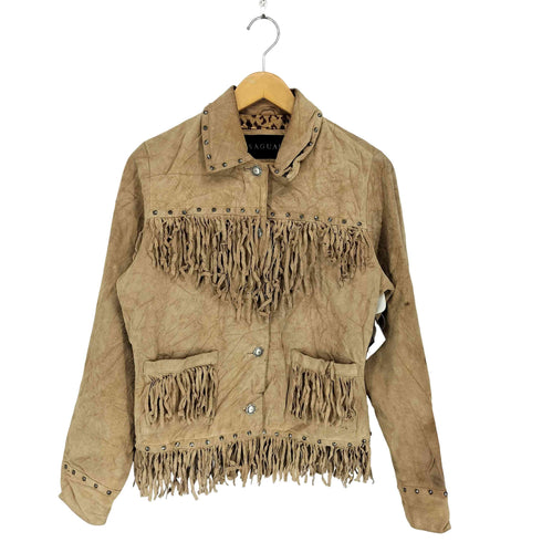 SAGUARO スタッズフリンジレザージャケット レディース import:M