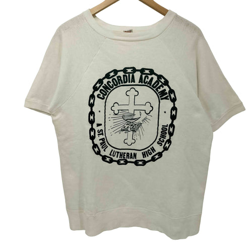 ヘインズ Hanes Sport 60s vintage フロッキープリント ラグラン 半袖 スウェット メンズ import:M