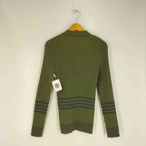 ミッシェルクラン MICHEL KLEIN HOMME ウール100% ボーダー ジップニット メンズ 46F
