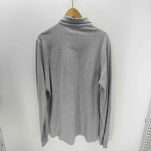 ディースクエアード DSQUARED2 イタリア製 ダメージ加工 ロゴ プリント コットン L/S ポロシャツ メンズ import:XL