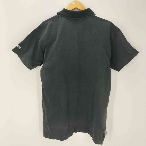 アディダス adidas 80-90S デサント製 バイカラー S/S ポケ付き ポロ スキッパー カットソー Tシャツ メンズ M-L