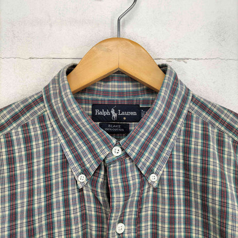 ラルフローレン RALPH LAUREN BLAKE 金丸タグ ポニー刺繍 チェック柄 ボタンダウンシャツ メンズ import:L