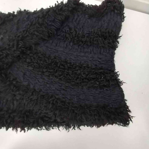 イッセイミヤケ ISSEY MIYAKE ウール ナイロン 混紡 ボア フリース アシンメトリー スヌード マフラー レディース ONE SIZE