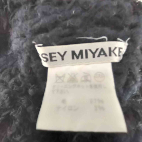 イッセイミヤケ ISSEY MIYAKE ウール ナイロン 混紡 ボア フリース アシンメトリー スヌード マフラー レディース ONE SIZE