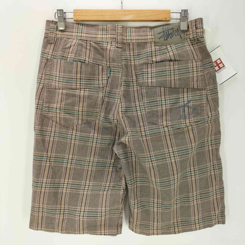 ステューシー Stussy 00S 紺タグ OLD チェック ハーフ パンツ ショーツ メンズ 34