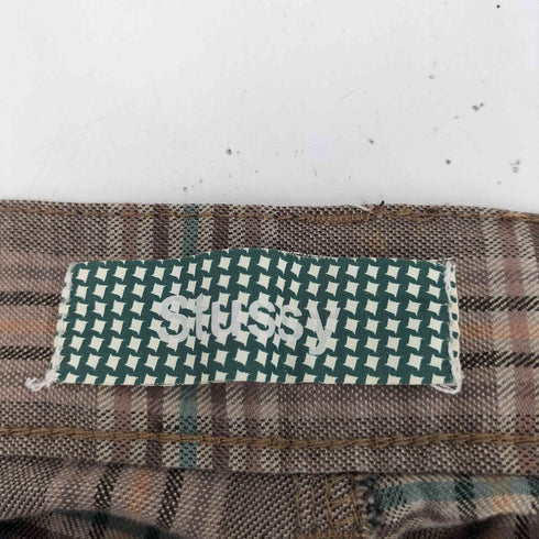ステューシー Stussy 00S 紺タグ OLD チェック ハーフ パンツ ショーツ メンズ 34