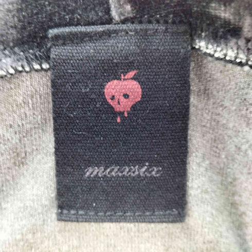 mixsix ロゴビーズ刺繍 リップ レオパード柄 ベロア フーディ メンズ import:M