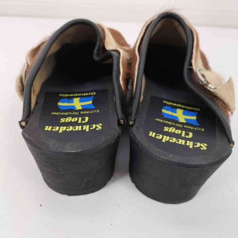 schweden Clogs ハラコ クロッグ ヒール サボ サンダル レディース EUR:38