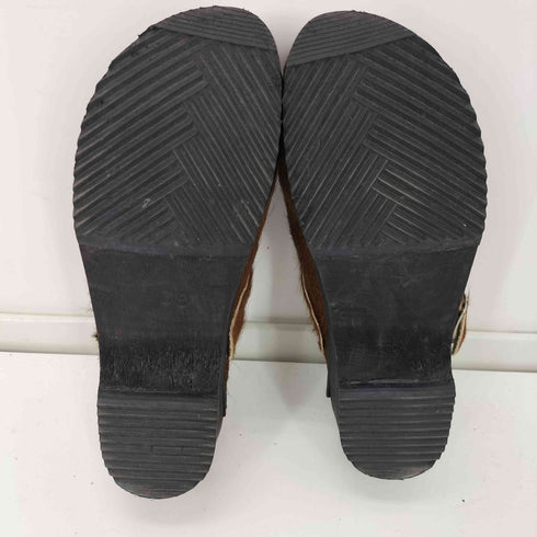 schweden Clogs ハラコ クロッグ ヒール サボ サンダル レディース EUR:38