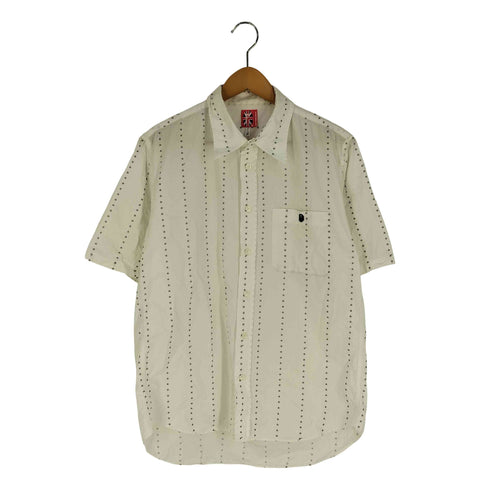 アベイシングエイプ A BATHING APE 90S 初期 ユニオンジャックタグ 星ストライプ 半袖シャツ メンズ import:L