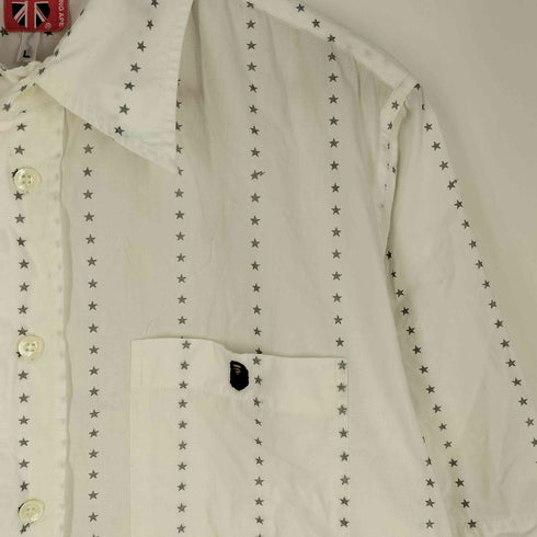 アベイシングエイプ A BATHING APE 90S 初期 ユニオンジャックタグ 星ストライプ 半袖シャツ メンズ import:L