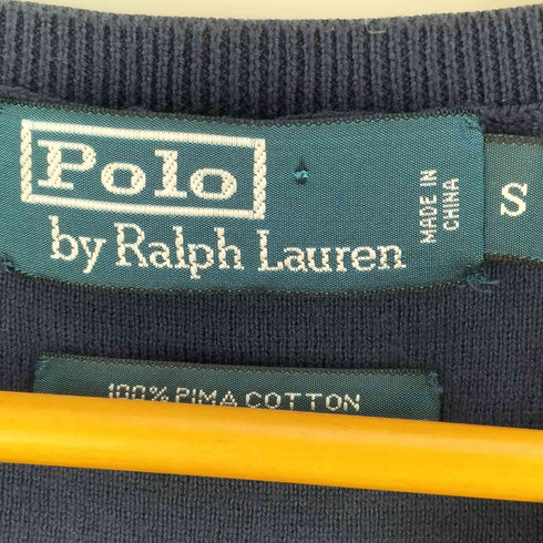 ポロバイラルフローレン Polo by RALPH LAUREN 90-00s PIMA COTTON ポニー刺繍 Vネック コットンニットベスト メンズ import:S
