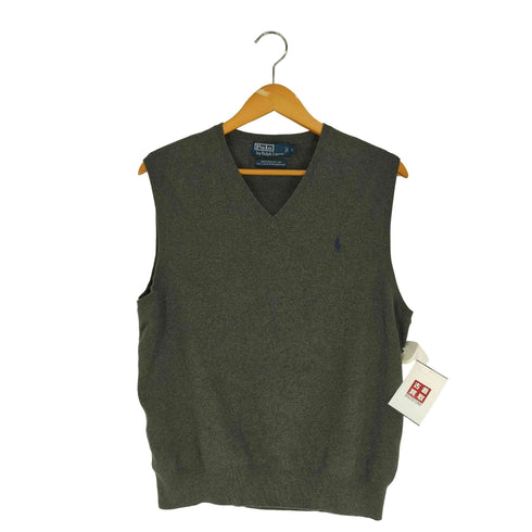ポロバイラルフローレン Polo by RALPH LAUREN 90-00s PIMA COTTON ポニー刺繍 Vネック コットンニットベスト メンズ import:L