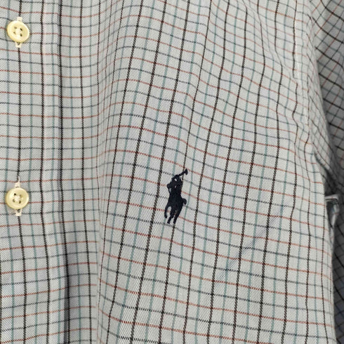 ラルフローレン RALPH LAUREN 90-00s BLAKE ポニー刺繍 ボタンダウン 長袖チェックシャツ メンズ