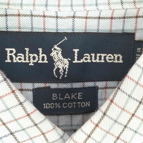 ラルフローレン RALPH LAUREN 90-00s BLAKE ポニー刺繍 ボタンダウン 長袖チェックシャツ メンズ