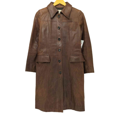 Private Label 羊革 ラムレザー ステンカラーコート レディース JPN:M