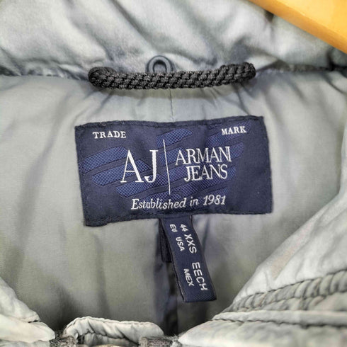アルマーニジーンズ ARMANI JEANS フード付き ホワイトダックダウンジャケット メンズ XXS