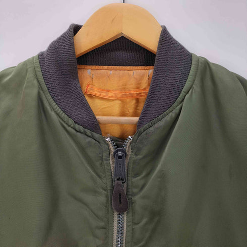 アルファインダストリーズ ALPHA INDUSTRIES 70-80S USA製 MA-1 フライト ジャケット EMAR ジップ メンズ import:M