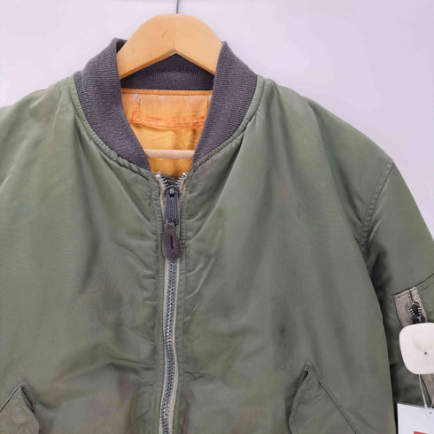 アルファインダストリーズ ALPHA INDUSTRIES 70-80S USA製 MA-1 フライト ジャケット EMAR ジップ メンズ import:M