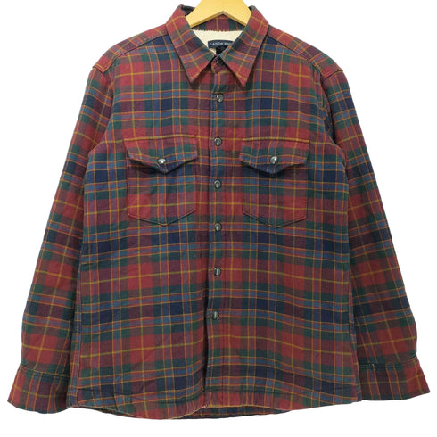 ランズエンド LANDS END 00s 裏ボア チェック シャツジャケット ネル メンズ import:M