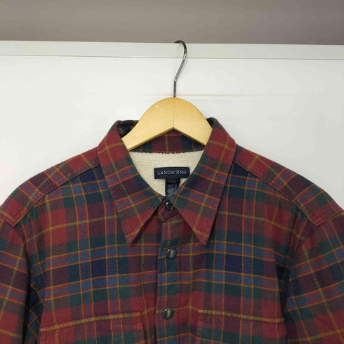 ランズエンド LANDS END 00s 裏ボア チェック シャツジャケット ネル メンズ import:M