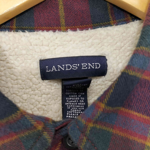 ランズエンド LANDS END 00s 裏ボア チェック シャツジャケット ネル メンズ import:M
