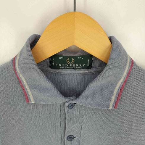 フレッドペリー FRED PERRY 90S 英国製 ロゴ刺繍 鹿の子ポロシャツ メンズ UK:38