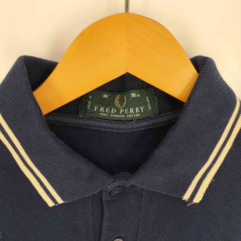 フレッドペリー FRED PERRY 90S 英国製 ロゴ刺繍 鹿の子ポロシャツ メンズ UK:36