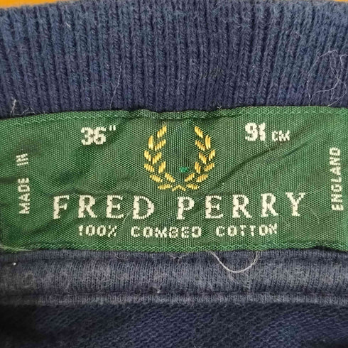 フレッドペリー FRED PERRY 90S 英国製 ロゴ刺繍 鹿の子ポロシャツ メンズ UK:36