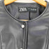 ザラ ZARA ジップデザイン フェイクレザー ノーカラージャケット レディース import:S