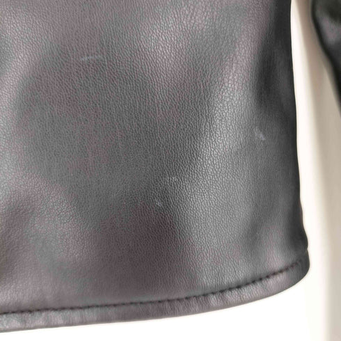 ザラ ZARA ジップデザイン フェイクレザー ノーカラージャケット レディース import:S