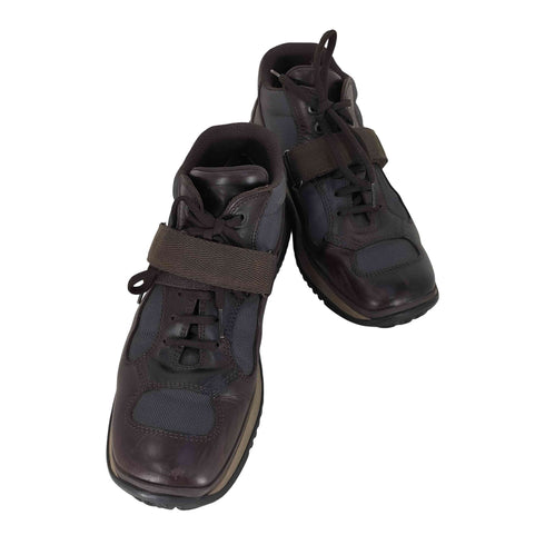 プラダ PRADA SPORTS 00s Leather Mesh Strapped Dat Combat Boots ベルクロ レザー ダット コンバット ブーツ メンズ 8