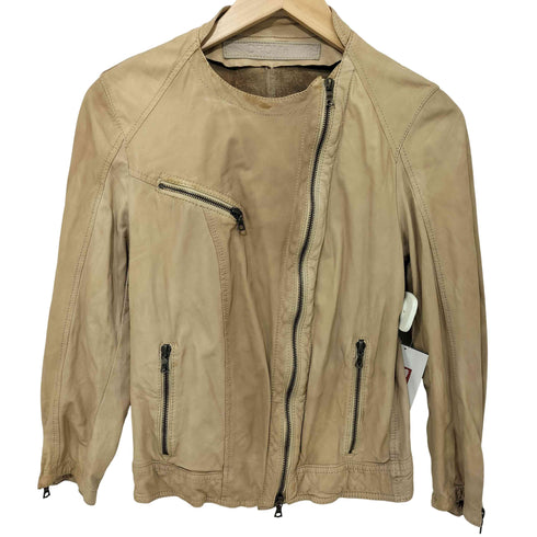 DROMe 00s Y2K イタリア製 ラムレザー マルチジップ ライダースジャケット レディース import:S