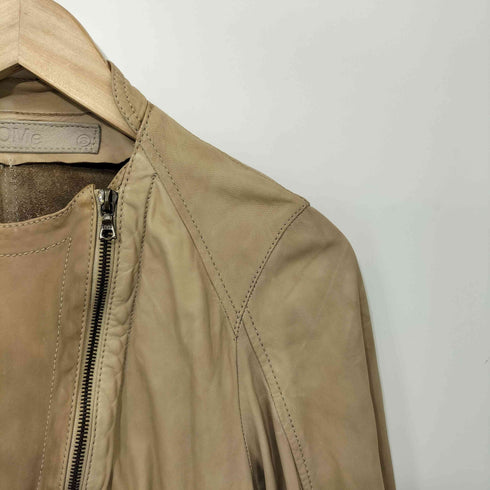 DROMe 00s Y2K イタリア製 ラムレザー マルチジップ ライダースジャケット レディース import:S