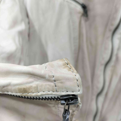 DROMe 00s Y2K イタリア製 ラムレザー マルチジップ ライダースジャケット レディース import:S